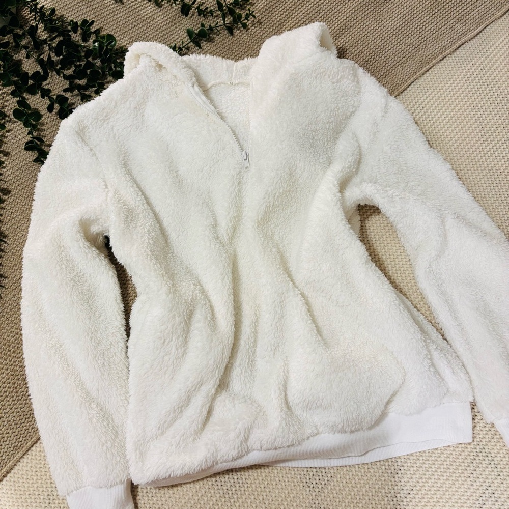 Cozy White Fleece Jacket